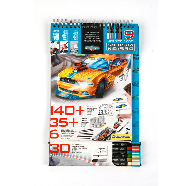 Sketch Book-Top Spiral Book Puikus lenktyninis automobilis